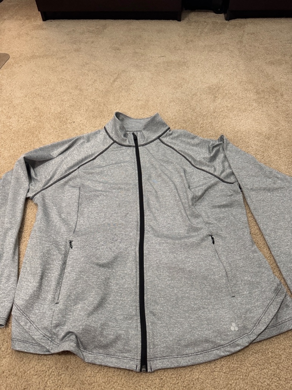 tek gear Gray Heather Full-Zip Workout Jacket